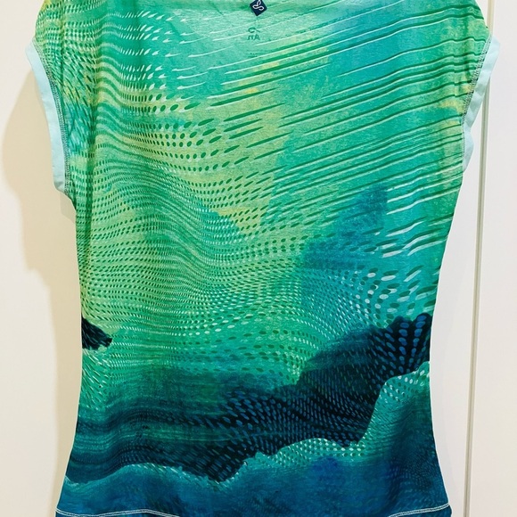 Prana diaphanous women’s short sleeve blouse top - Picture 2 of 14